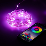 Гирлянда светодиод  нить с таймером музыкой пультом и мобильным приложением 10м ЕGNIG - PU-1  RGB 100LED ЭРА