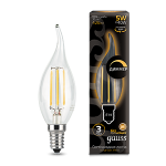 Лампа светодиод 5Вт Свеча на ветру 420Лм 2700К Е14 диммируемая LED Gauss Filament 1/10/50