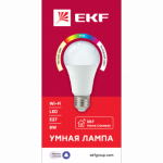 Лампа светодиод умная 8Вт груша Е27 806Лм RBG EKF HomeConnect