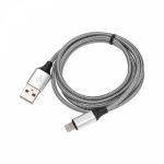 USB кабель для iPhone 5/6/7 моделей, шнур в тканевой оплетке 1м, черный REXANT (1/10/500)