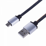 USB кабель microUSB шнур в джинсовой оплетке REXANT (1/10/100)
